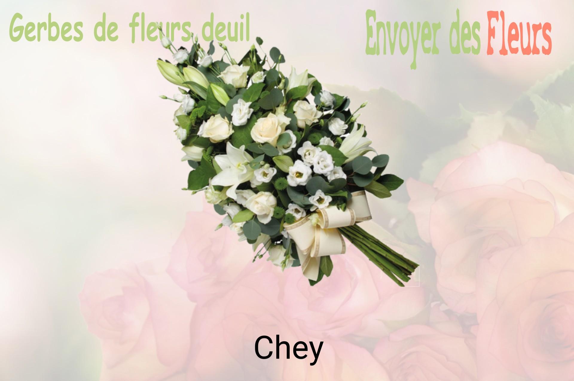 Gerbe de fleurs de deuil livrée à Chey
